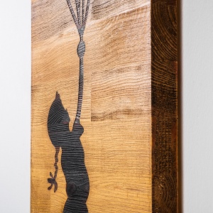 Tablou din lemn si metal Child Negru 30x86x3 cm - Img 8