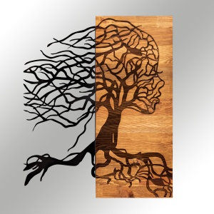 Tablou din lemn si metal Nefes Negru 47x58 cm - Img 7