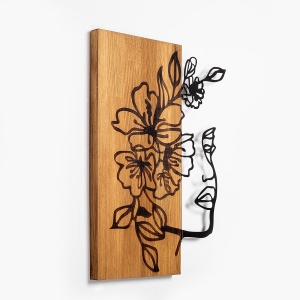 Tablou din lemn si metal Woman Nuc 41x58 cm - Img 5