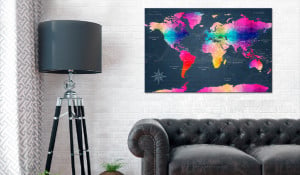 Tablou din plută - Colourful Crystals [Cork Map] 120x80 cm - Img 2
