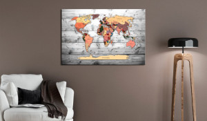 Tablou din plută - Direction World [Cork Map] 120x80 cm - Img 2
