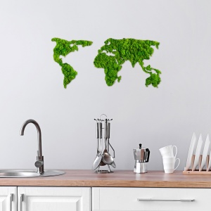 Tablou lemn licheni World Verde 70x32 cm - Img 3