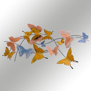 Tablou metalic Butterflies Multicolor 105x8x57 cm - Img 6