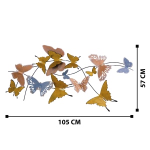 Tablou metalic Butterflies Multicolor 105x8x57 cm - Img 8