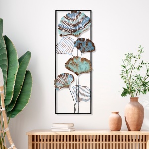 Tablou metalic Fig Multicolor 32x90x4 cm - Img 2