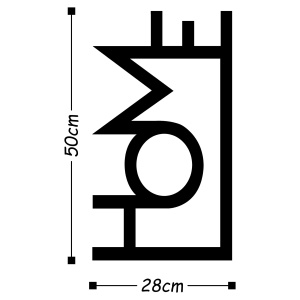 Tablou metalic Home Negru 28x50 cm - Img 3