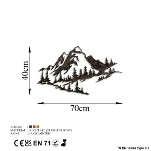 Tablou metalic Mountain Multicolor 70x40x1.5 cm - Img 7