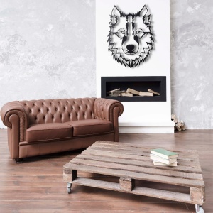 Tablou metalic Wolf Negru 38x50 cm - Img 4