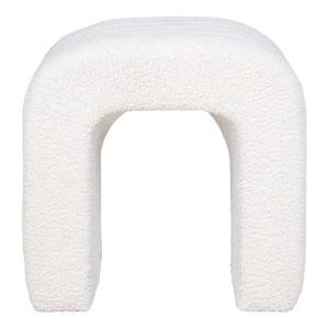 Taburet circular Colma, Alb, 41x42x36 cm - Img 4