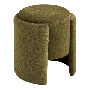 Taburet circular Walsdorf, Verde inchis, 42x42x44 cm - Img 5
