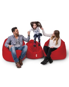 Taburet puf beanbag de gradina Iyzi Rosu - Img 5