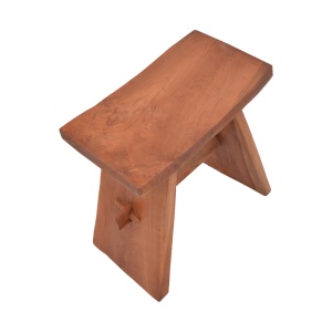 Taburet Shogun din lemn de tec in nuanta naturala 46x28x46 cm - Img 4