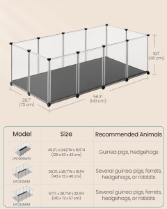 Tarc pentru animale de companie Alb Songmics 143x73x46 cm - Img 6