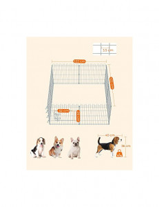 Tarc pentru animale de companie, Feandrea, Argintiu, ‎PPK001W01, 159 x 159 x 61 cm - Img 5