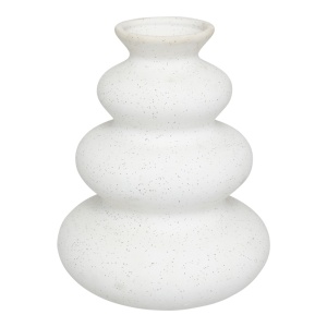 Vaza ceramica Delfar, Pako World, Alb, 18x18x20 cm