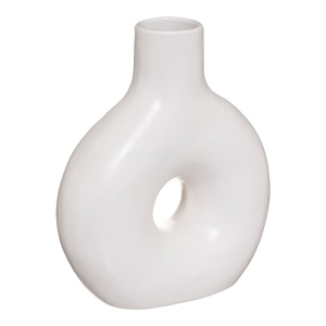 Vaza ceramica Wanif, Pako World, Alb, 17x7x19 cm