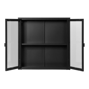 Vitrina suspendata Brisbane, Negru, 18x80x80 cm