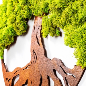 Accesoriu decorativ de perete cu licheni vii Tree Of Life Verde 44x1x44 cm - Img 3