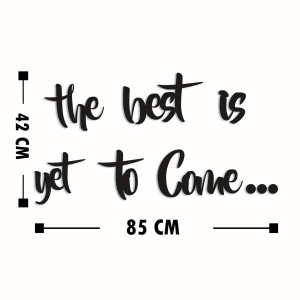 Accesoriu decorativ de perete din lemn si metal The Best is Yet To Come Negru 19x16 cm - Img 4