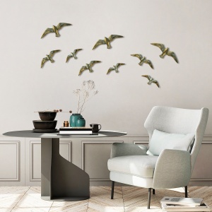 Accesoriu decorativ de perete Flying Seagulls Auriu 30x11x2 cm - Img 4