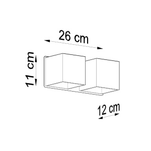 Aplica perete Quad Negru 26x12x11 cm - Img 5