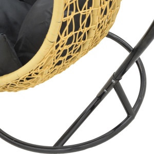 Balansoar de gradina Soleil cu structura din plastic PP natural si metal negru 103x83x200 cm - Img 6
