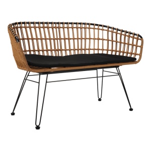 Bancheta de Gradina Naoki Negru - Natural 120x55x79 cm
