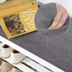 Bancuta hol cufar cu depozitare, Songmics, Alb-Gri, 71x29x49 cm - Img 5