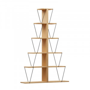 Biblioteca mini Tars sonoma - negru 130x22x146cm