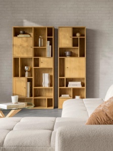 Biblioteca Rangoon, Natural, 180x60.5x30 cm
