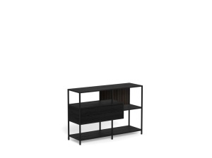 Biblioteca Seaford V2, Negru, 78x114x35 cm - Img 5