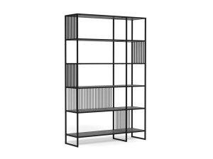 Biblioteca Strington, Negru, 185x120x35 cm - Img 3