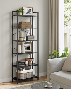 Biblioteca Vasagle Negru 66x30x186 cm - Img 3