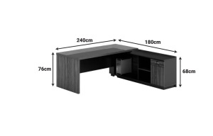 Birou coltar dreapta Oscar Pako World Nuc 220x180x76 cm - Img 2
