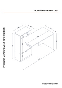 Birou cu dulap Domingos Alb 120x73.8x61.8 cm - Img 4
