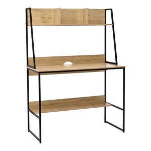 Birou cu raft Herbey, Pako World, Stejar, 100x48x139 cm