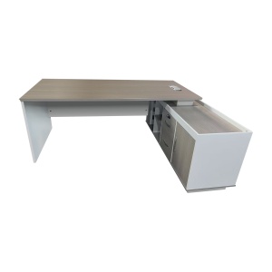 Birou de colt Armadi, Pako World, Sonoma-Alb, 180x80x75 cm - Img 5