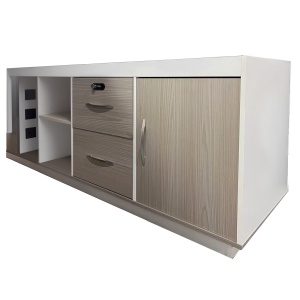 Birou de colt Armadi, Pako World, Sonoma-Alb, 200x80x75 cm - Img 7