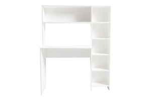 Birou Janson Pakoworld cu bibliotecă, alb, 113.2x40x141.8 cm - Img 2