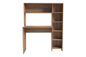 Birou Janson Pakoworld cu bibliotecă, culoare stejar, 113.2x40x141.8 cm - Img 7