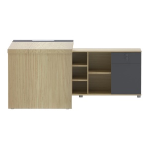 Birou pe colt drapta V1 Lotus Natural 180x180x75 cm - Img 4