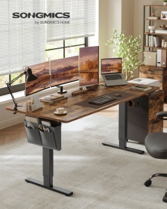 Birou reglabil pe inaltime Songmics, Balok, Maro, 180x80x120 cm - Img 2