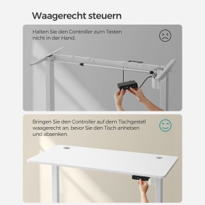 Birou reglabil Songmics Alb 120x60x119 cm - Img 7