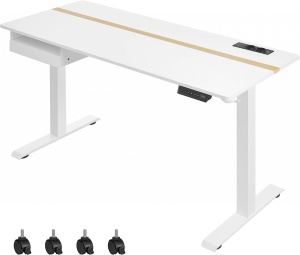 Birou reglabil, Vasagle, Alb, 140×60×72-120 - Img 2
