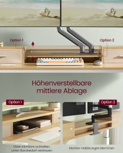 Birou reglabil Vasagle Galben 120x60x131.5 cm - Img 3