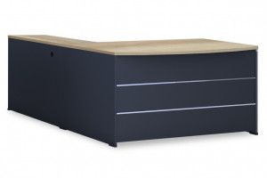 Birou reversibil Lotus Oak, Antracit 180x160x75 cm