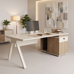 Birou Spark, Bej/Stejar, 120x60x75 cm