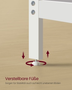 Birou Vasagle Alb 120x60x75 cm - Img 5