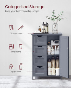 Cabinet, Vasagle, Gri, 55x30x81 cm - Img 2