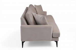 Canapea 2 locuri Leyla Gri deschis 180x63 cm - Img 6